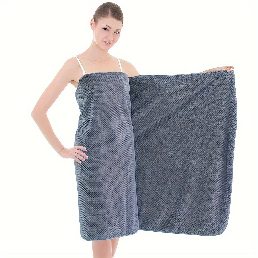 Large Soft Absorbent Polyester Bath Towel in Solid Color for Home Use