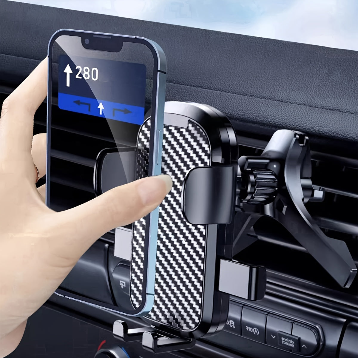 Soporte para teléfono de coche universal con material ABS, rotación de 360° y soporte para rejilla de ventilación