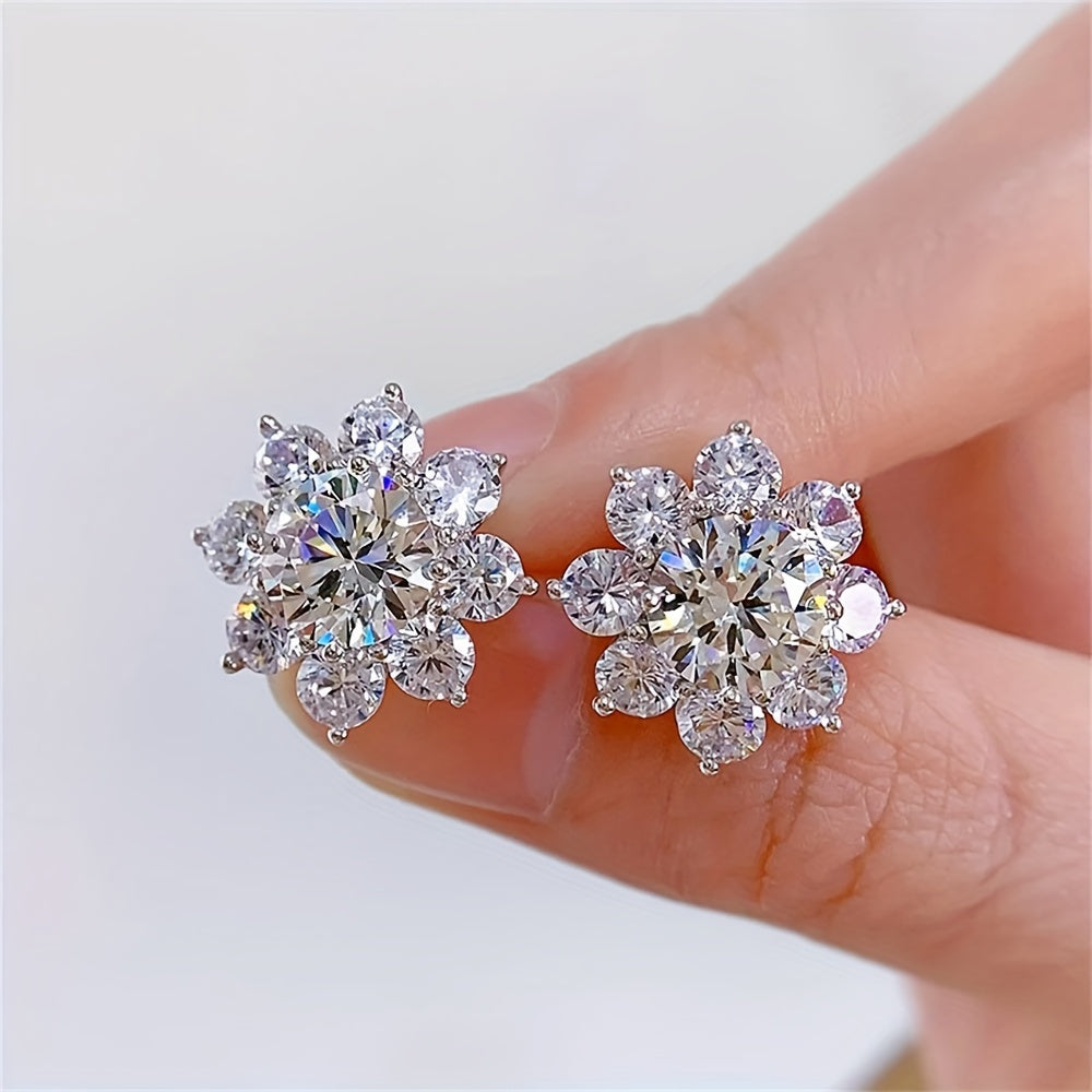 Ajoyib Quyoshguli Moissanite Stud Ziraklar - Har biri 0.56ct, 925 Sterling Kumushdan tayyorlangan, Tug'ilgan kunlar, Yubileylar va To'ylar uchun ideal