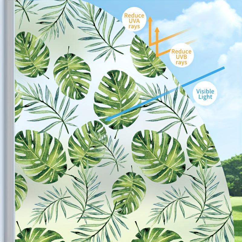 Leaf Pattern Window Film Static Clings Privacy Glass Sticker Home Decor