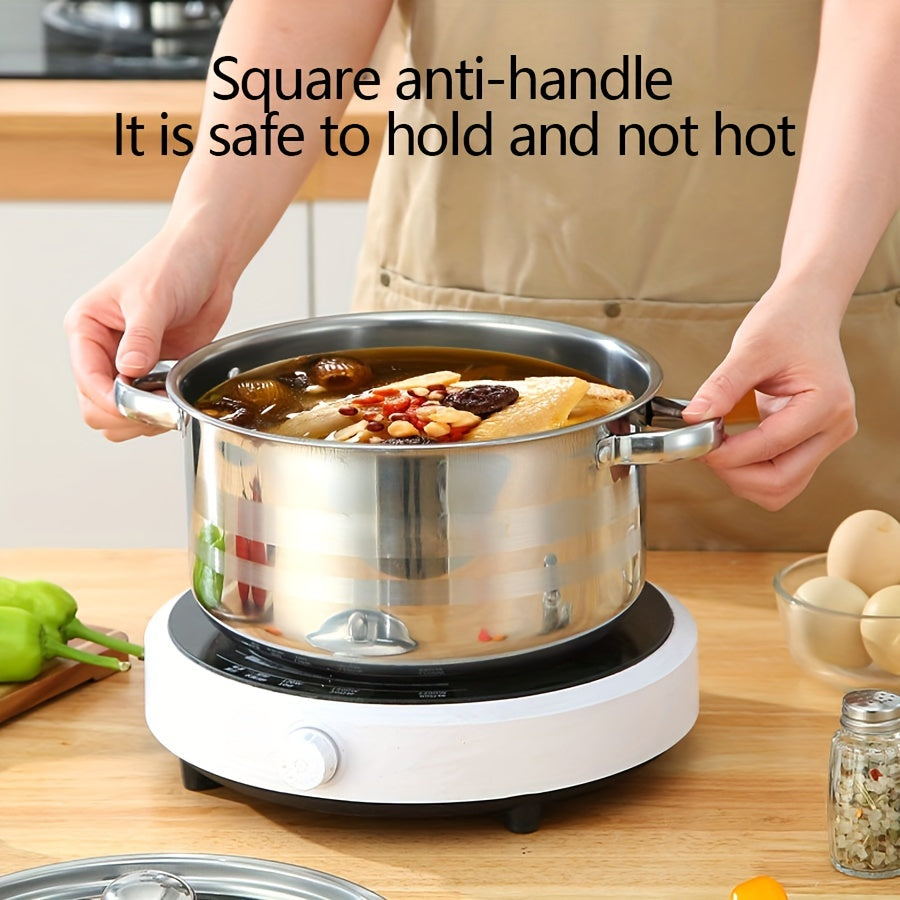 10-Piece Stainless Steel Cookware Set with 5 Pots and Covers 18cm-26cm