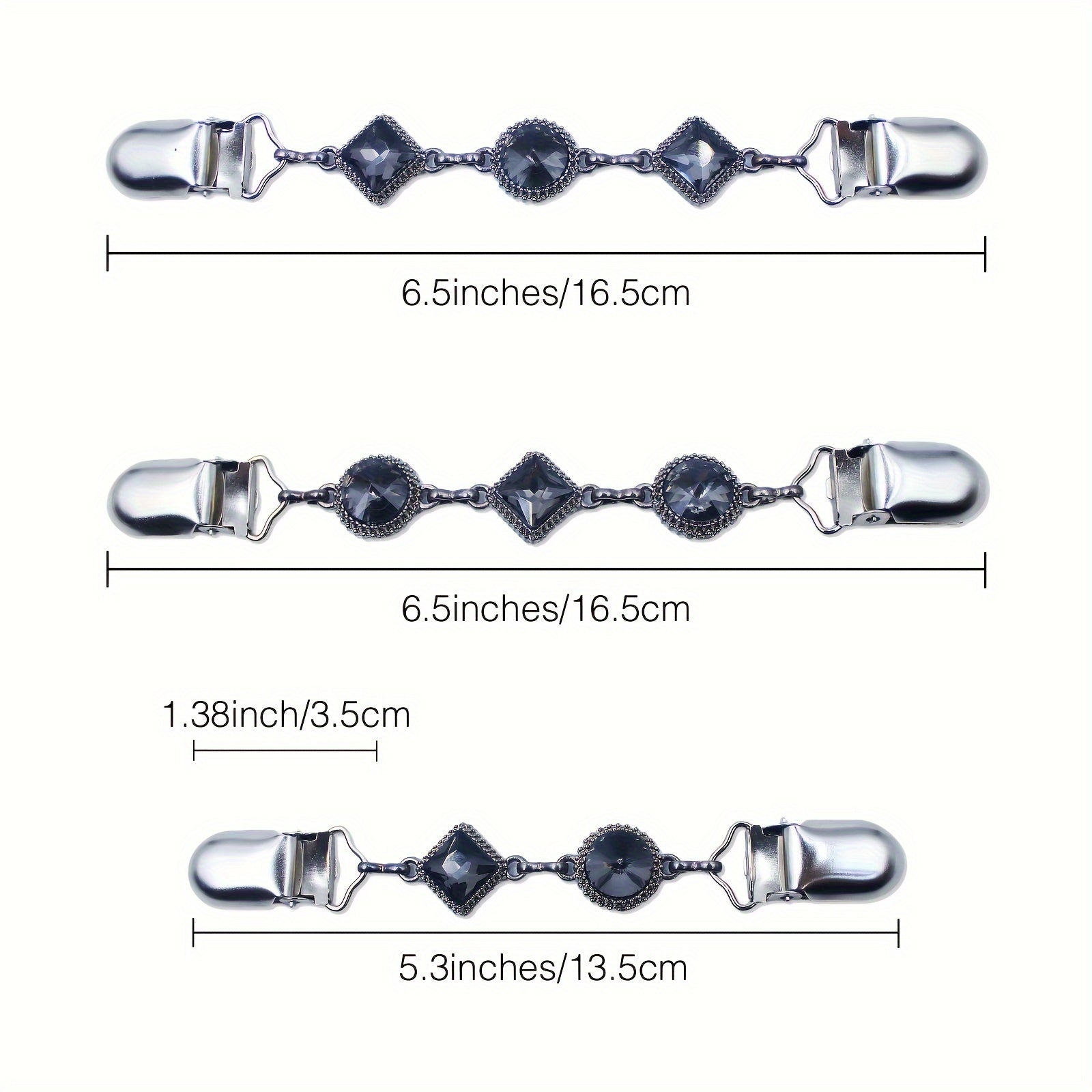 Набор из 3 винтажных и элегантных металлических зажимов для платья - зажимы с украшением из страз для женских свитеров, рубашек и шалей