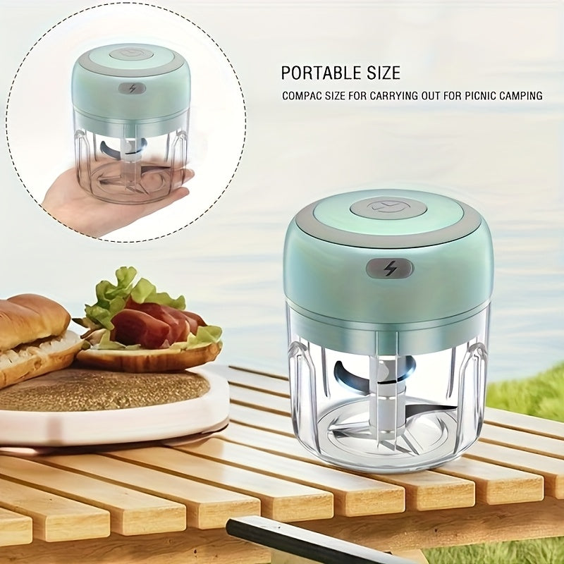 Electric garlic chopper 250ml wireless USB rechargeable vegetable fruit meat cutter