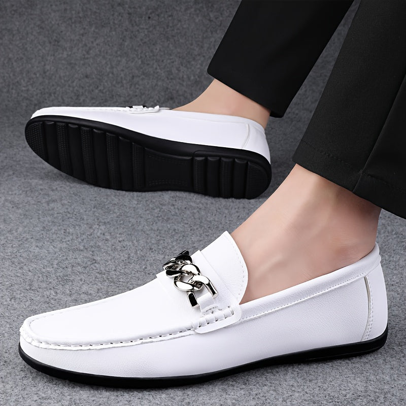 Men's Slip-On Penny Loafers Solid Color Non-Slip Rubber Sole Casual Outdoor Shoes