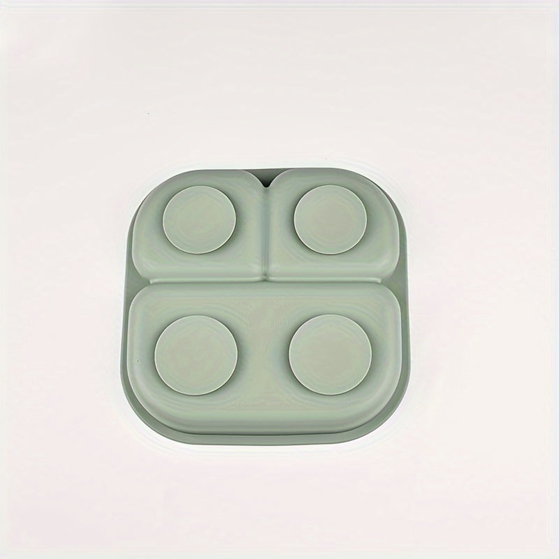 Bandeja de comida para bebé de silicona con 4 compartimentos, libre de BPA, antideslizante para edades de 0 a 3 años