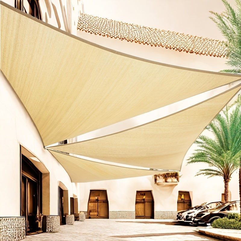 Triangle Sun Shade Sail Canopy 185 GSM HDPE Non-Waterproof Light-Blocking Garden Patio Deck