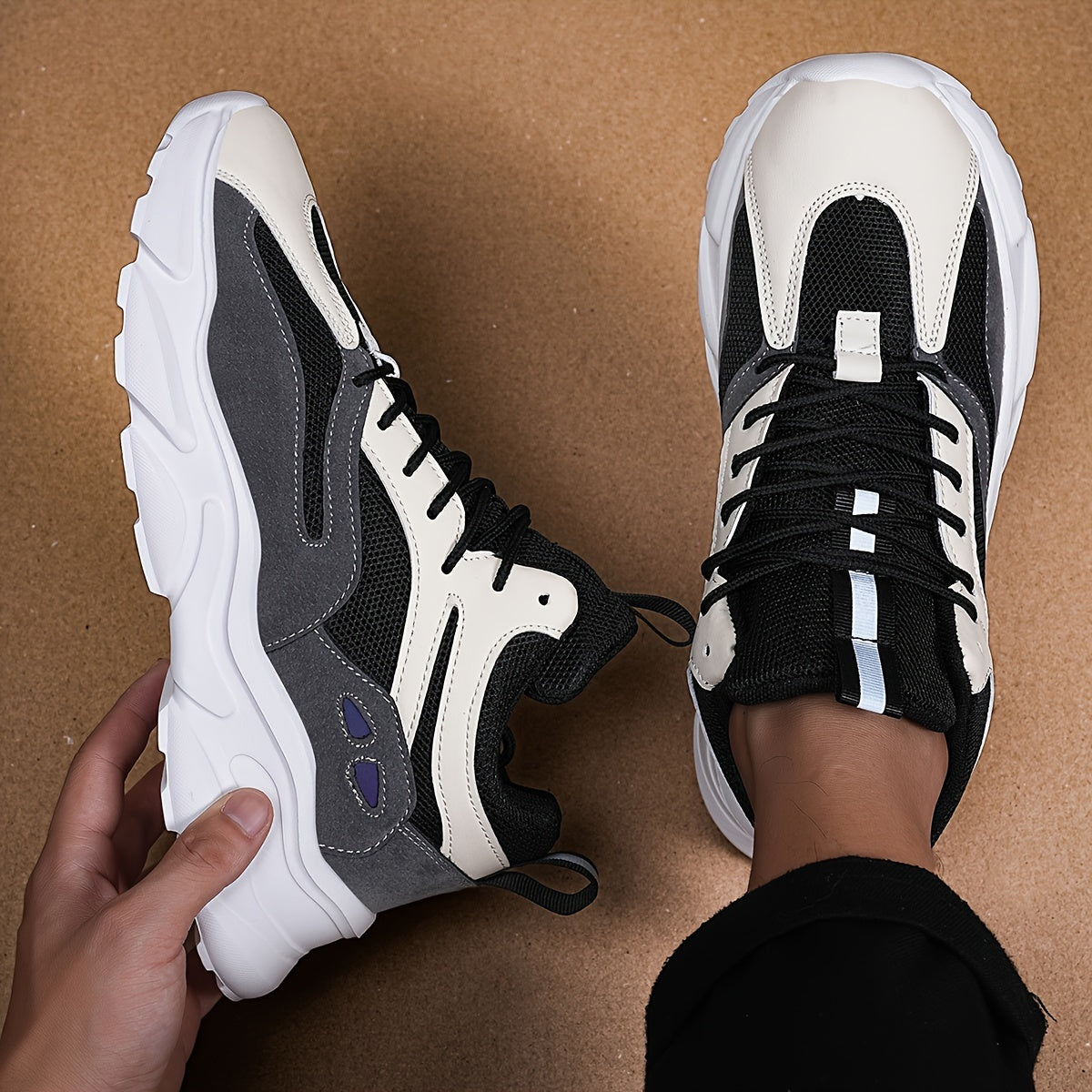 Men's Casual Sneakers Breathable Non-slip EVA Low Top Streetwear Shoes