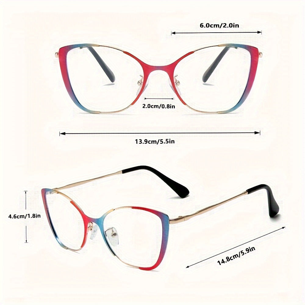 Женские очки-кат eye с защитой от синего света, металлическая оправа, прозрачные линзы для работы за компьютером
