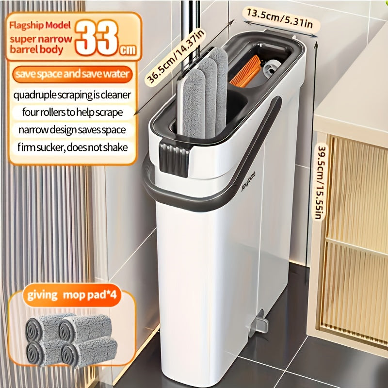 Uy va avtomobilni tozalash uchun zanglamaydigan po'latdan yasalgan tutqichli tekis mop va kashlak to'plami