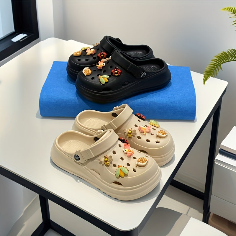 Women's Summer EVA Mesh Beach Shoes with Dragonfly and Bee Decor