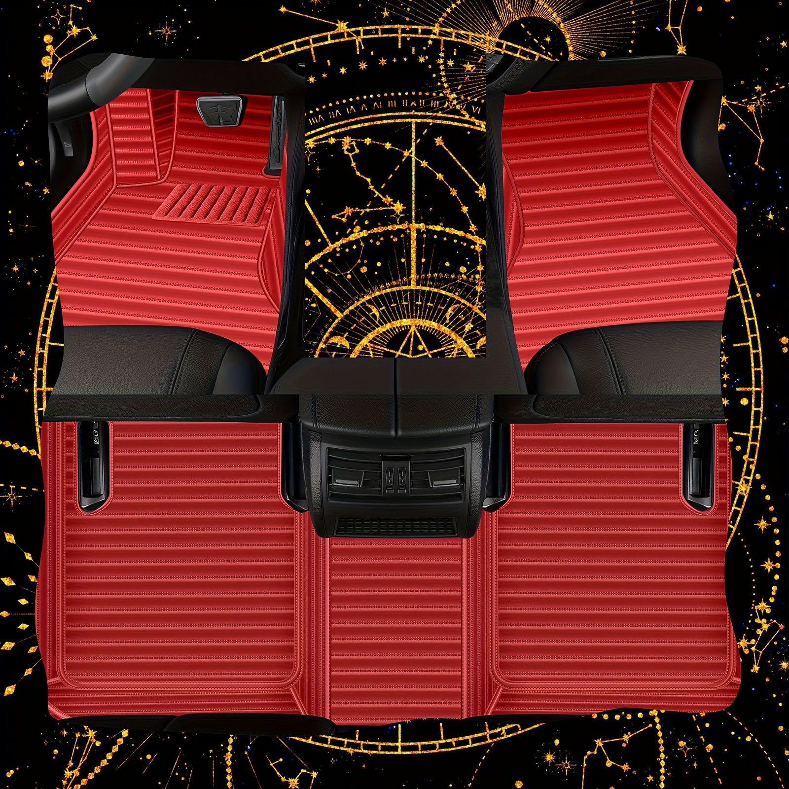 Car Floor Mats Waterproof Weatherproof Full Set for Sedan Car Carpet Luxury