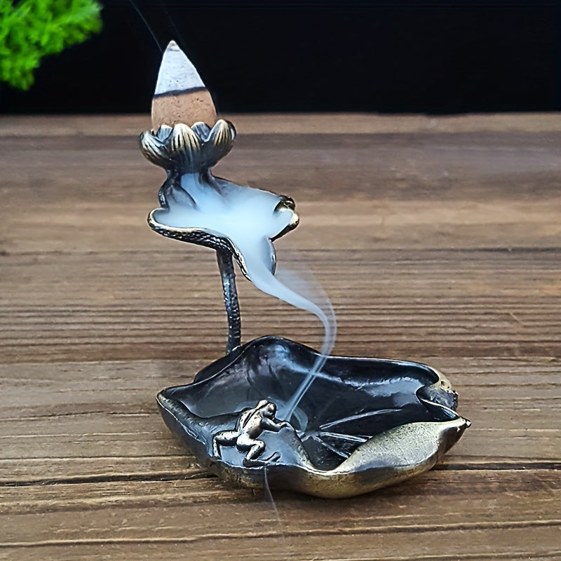 Lotus Backflow Incense Burner Decorative Home Decor Smoke Fountain