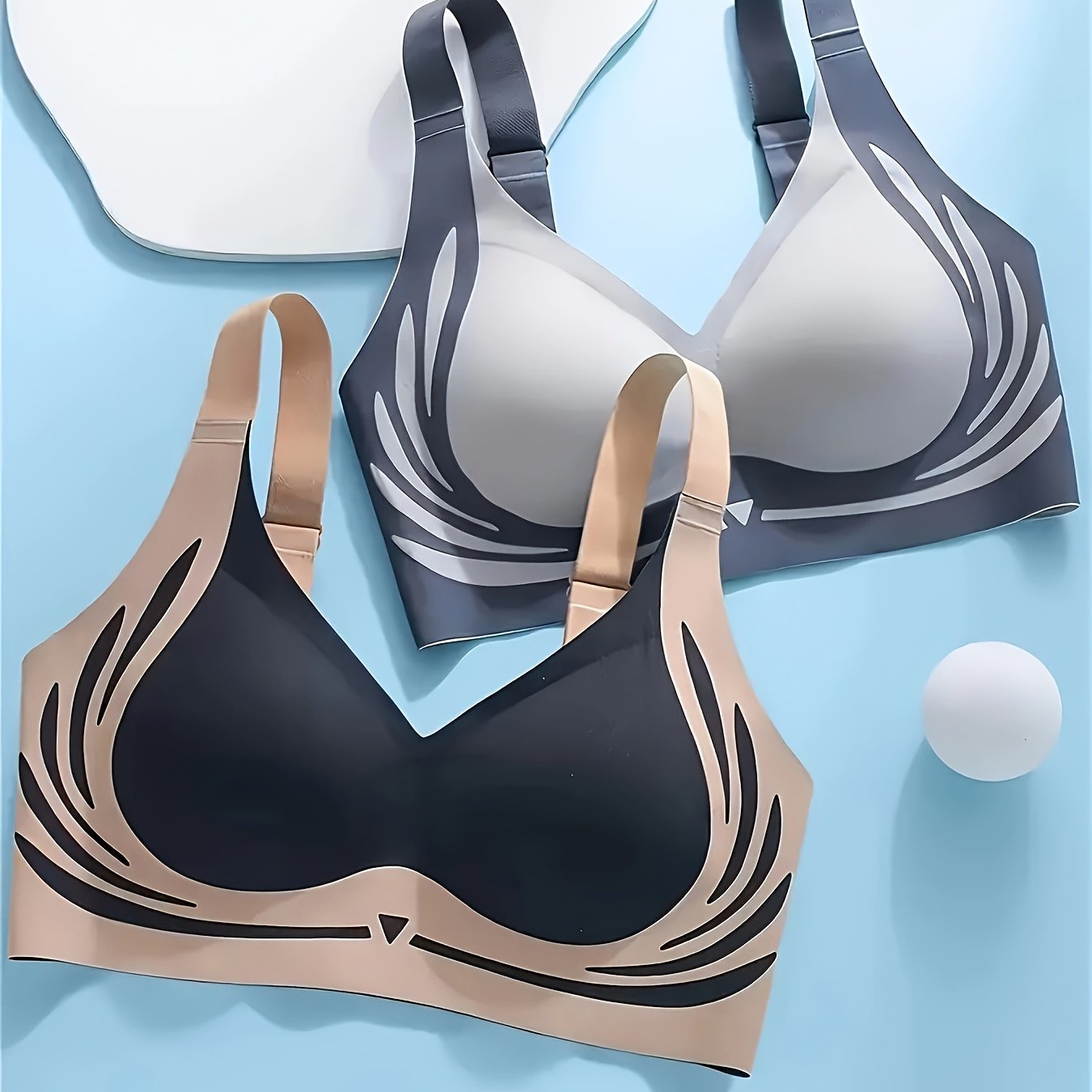 Women's Seamless High-Strength Underwire Sports Bra with Side Lifting