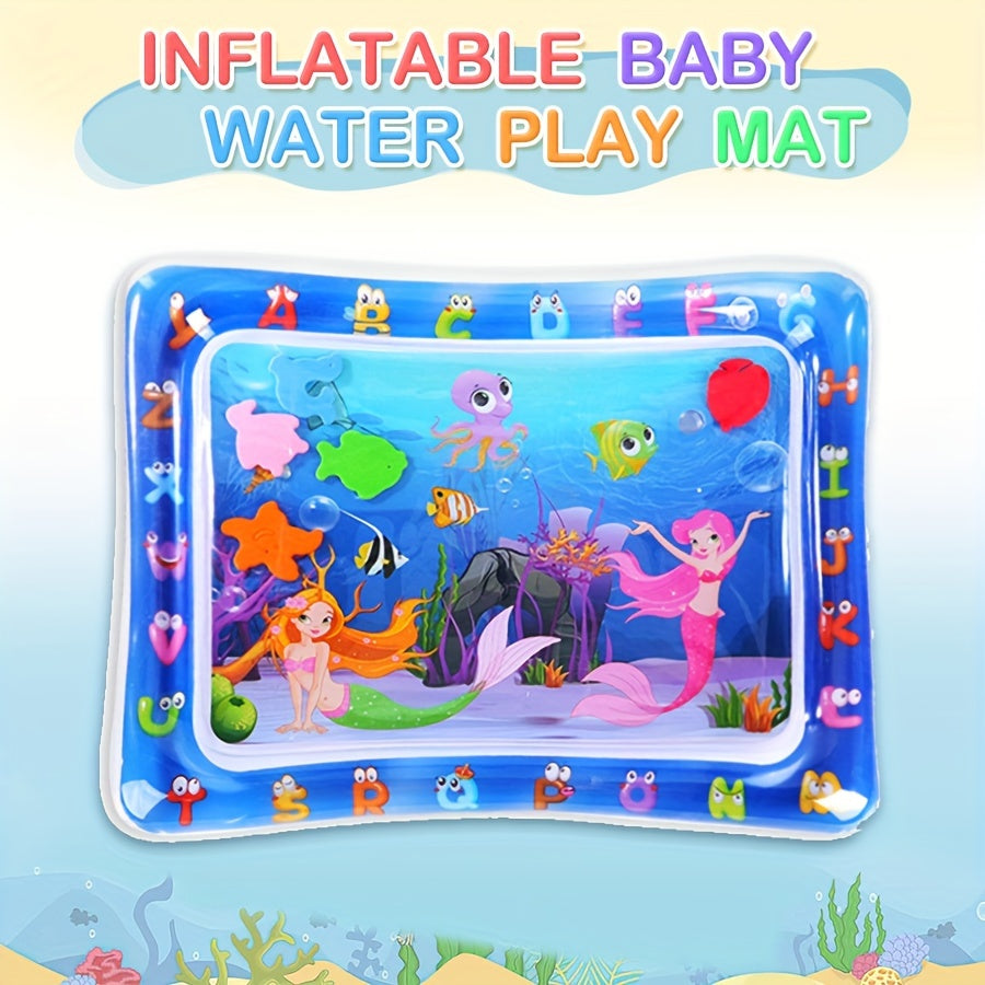 Inflatable Water Mat for Tummy Time Outdoor Play Sensory Development Durable PVC Colors