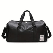 Travel Bag with Shoe Compartment and Water-Resistant PU Material for Sports and Travel