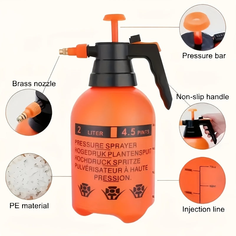 Ручной садовый распылитель давления 2L из пластика, без батареи, для полива и уборки