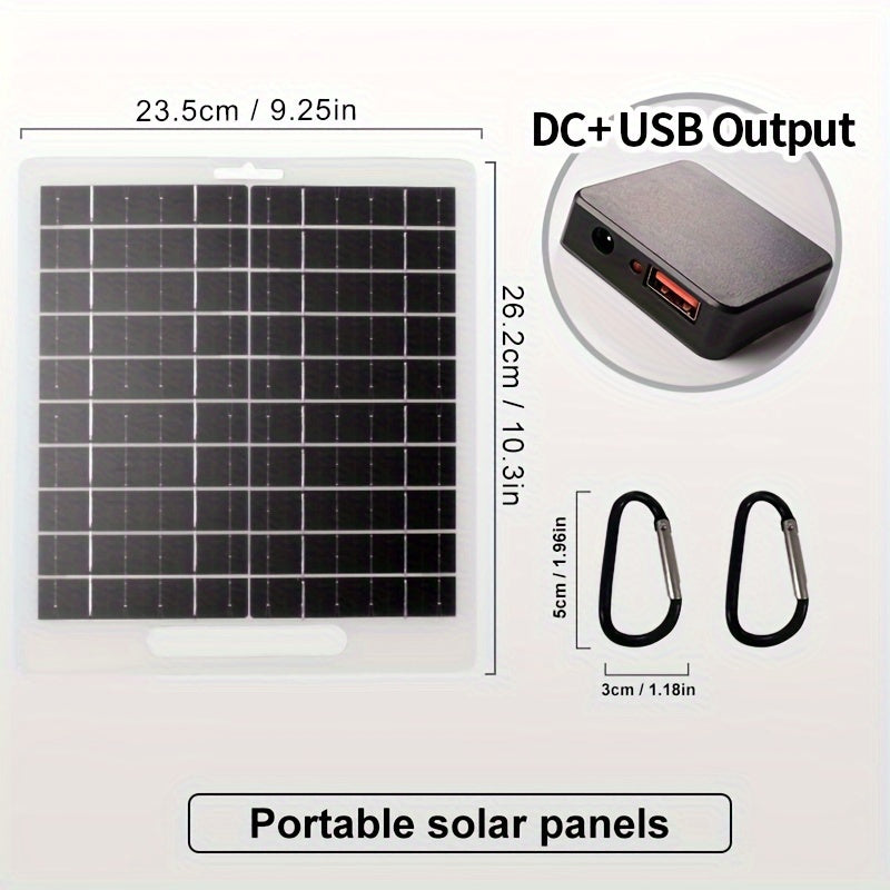 Solar Panel Charger for Outdoor Travel Camping Portable Solar Power Bank for Mobile Devices