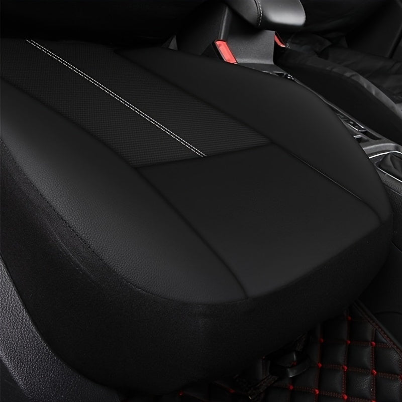Juego de fundas para asientos de coche de cuero PU de lujo, impermeables, resistentes a las manchas, con protección completa y cojines