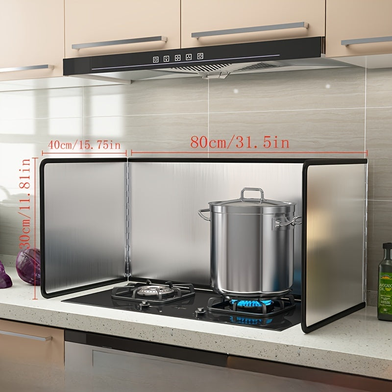 Oil and Heat Resistant Stainless Steel Kitchen Splash Guard for Stove Top Protection