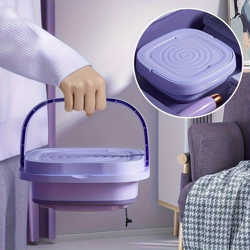 Portable 8L Foldable Washing Machine for Underwear Socks Space Saving Battery Powered