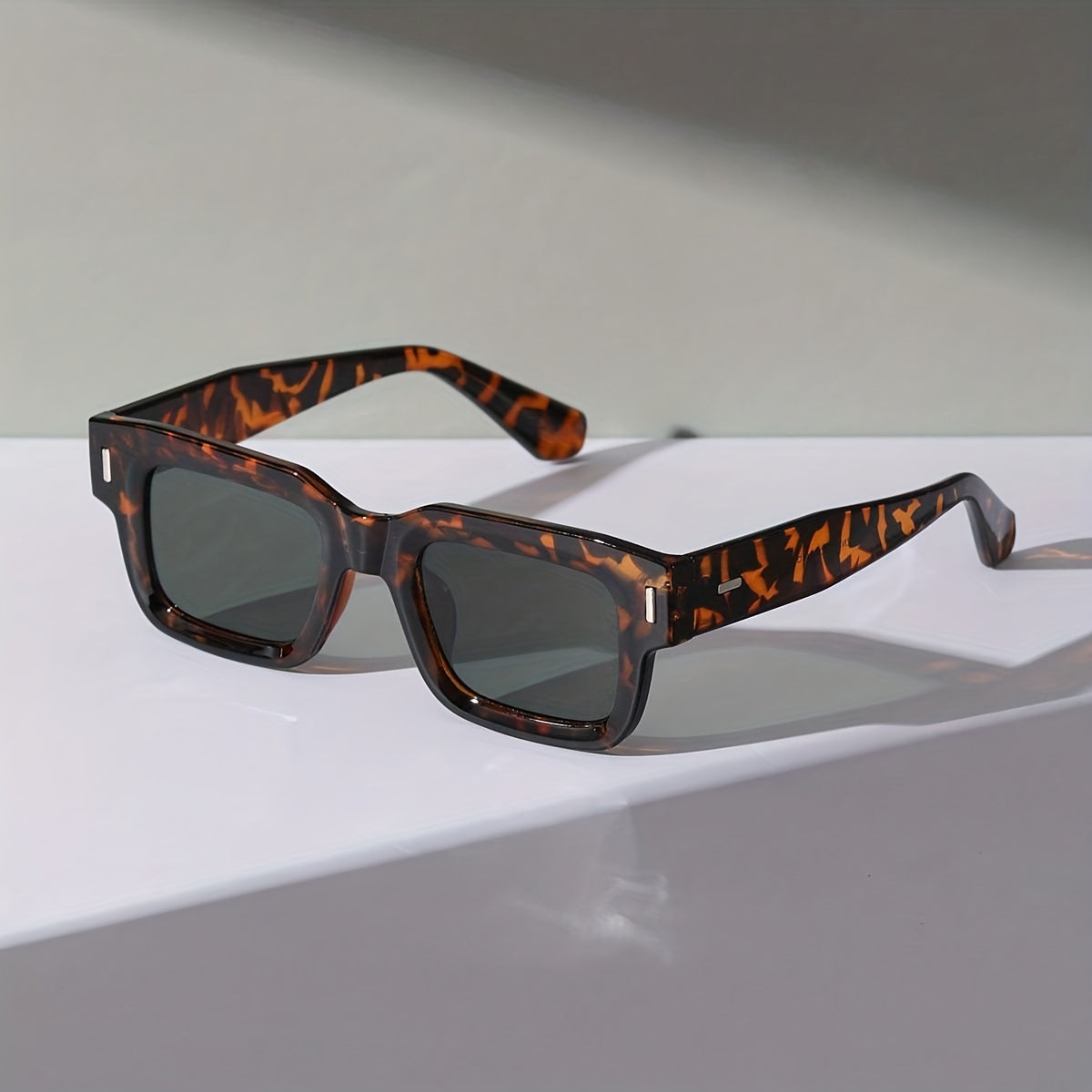 Square Frame Sunglasses for Men UV Protection Travel Hiking Photography