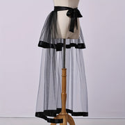 Elegant Bridal Tulle Skirt with Double Layer Ribbon for Wedding or Prom