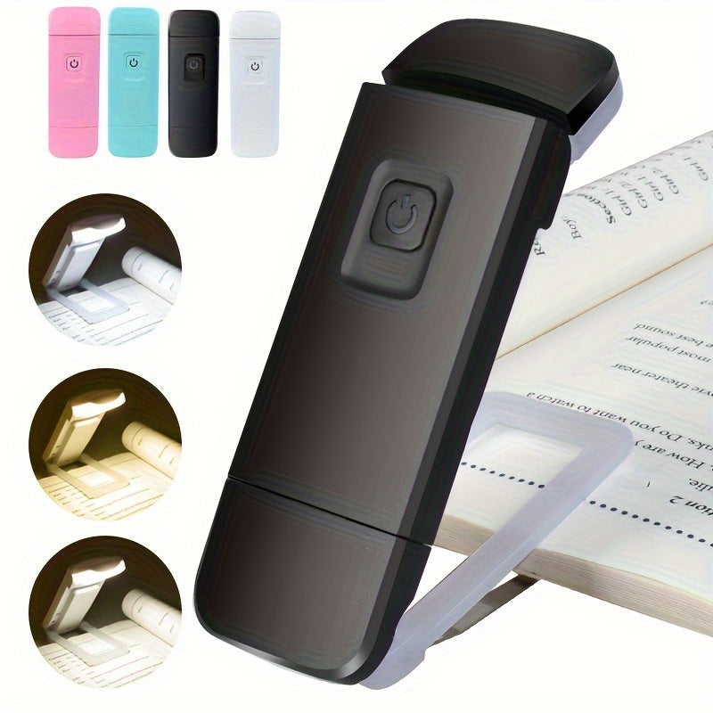 Rechargeable LED Clip-On Book Light with Adjustable Brightness Eye Protection and Portable USB Power