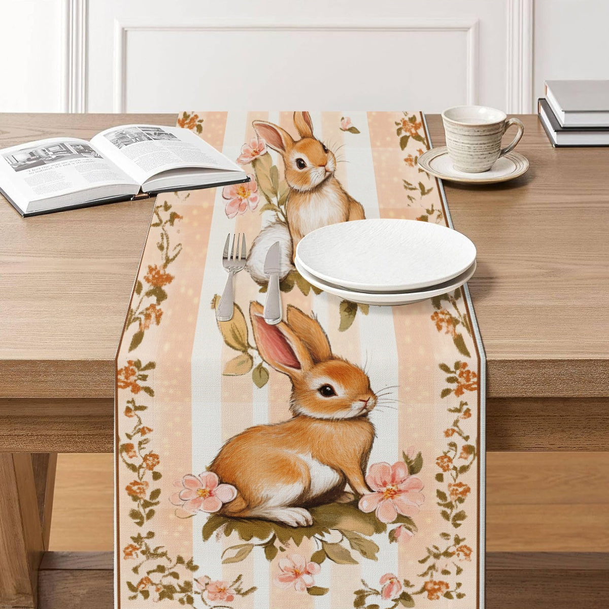 Easter Bunny Throw Blanket with Carrots Paisley Pattern for Spring Home Decor