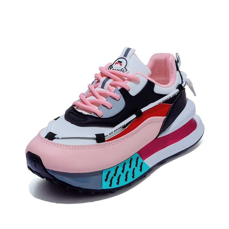 Women's Low-Top Lace-Up Casual Sneakers Breathable Fabric All-Season Comfort