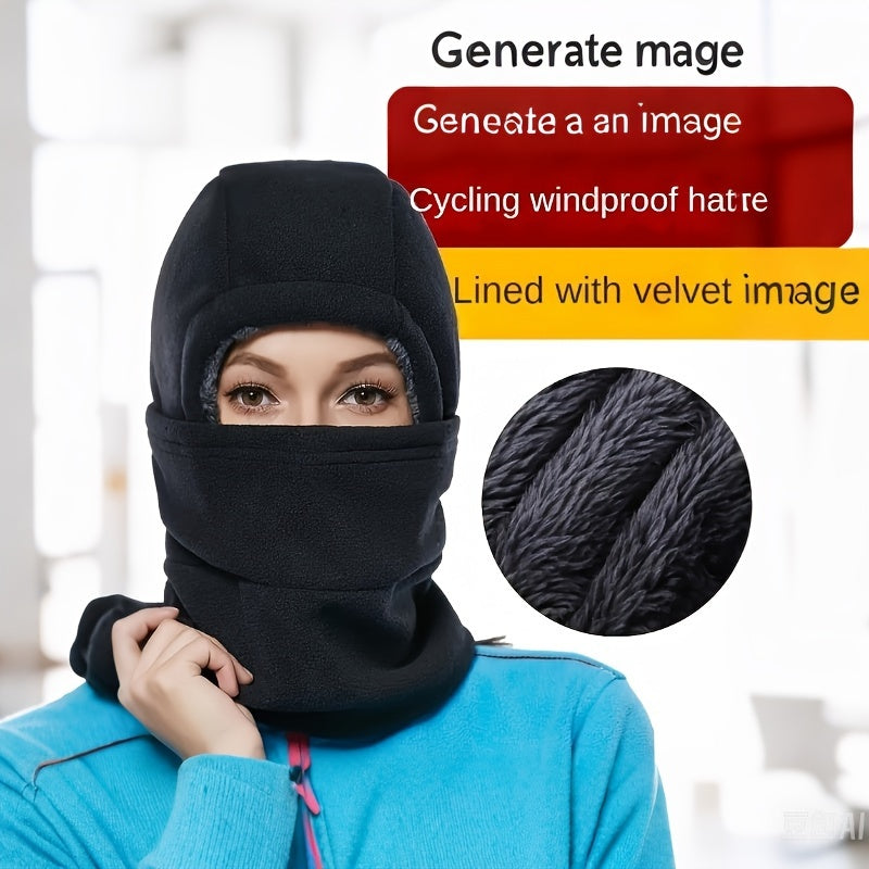 Winter Balaclava for Men Women 3-in-1 Fleece Face Mask with Ear Covers for Outdoor Activities