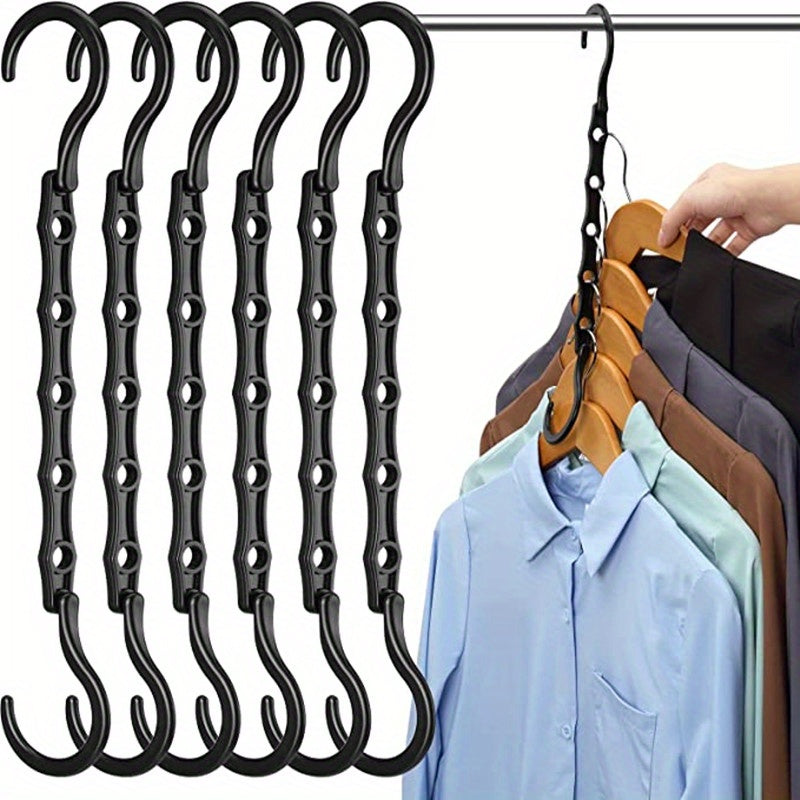 6 Pack Plastic Hangers Space-Saving Closet Organizer for Heavy Clothes