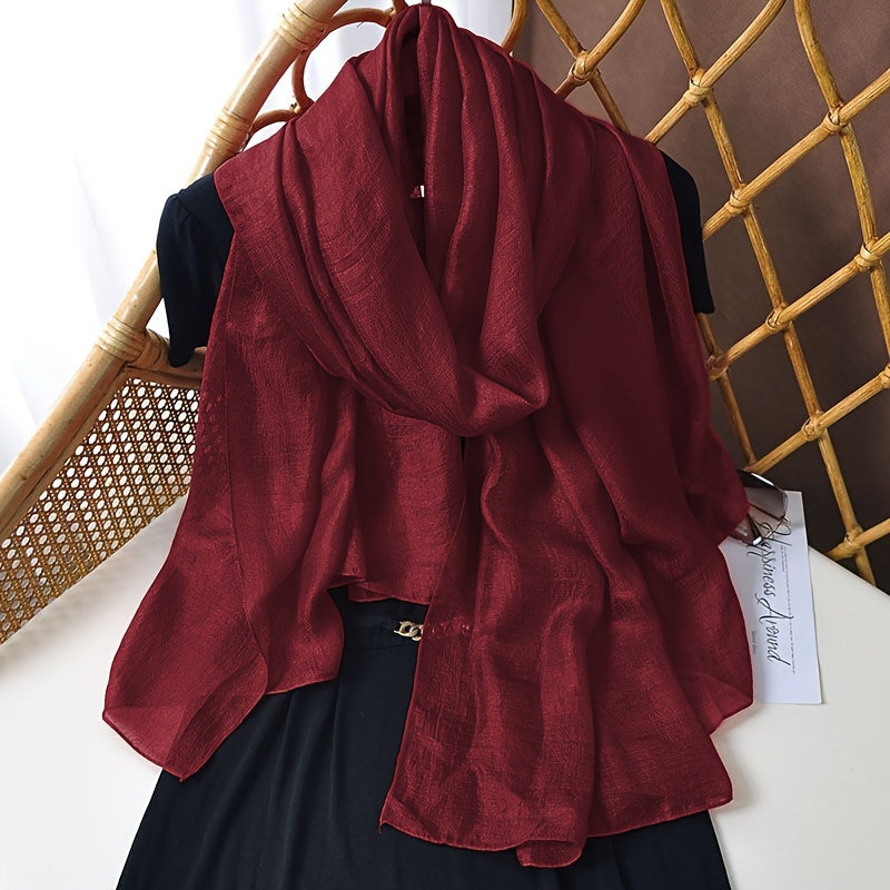 Yorug' Chiffon sharf quyoshdan himoya qiluvchi shalv plyajda tashqi faoliyatlar uchun polyester 70g/m²