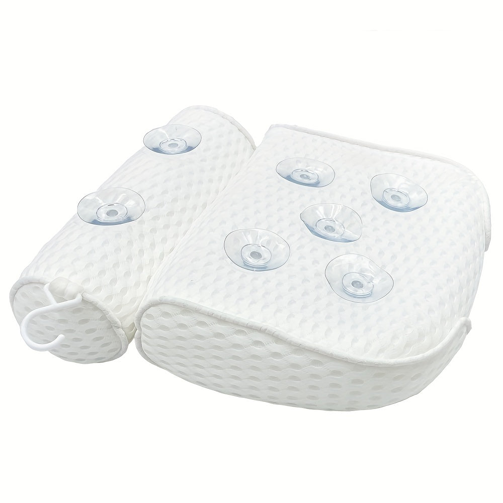 Bathtub Pillow with Non-Slip Suction Cups Neck and Back Support for Bathroom