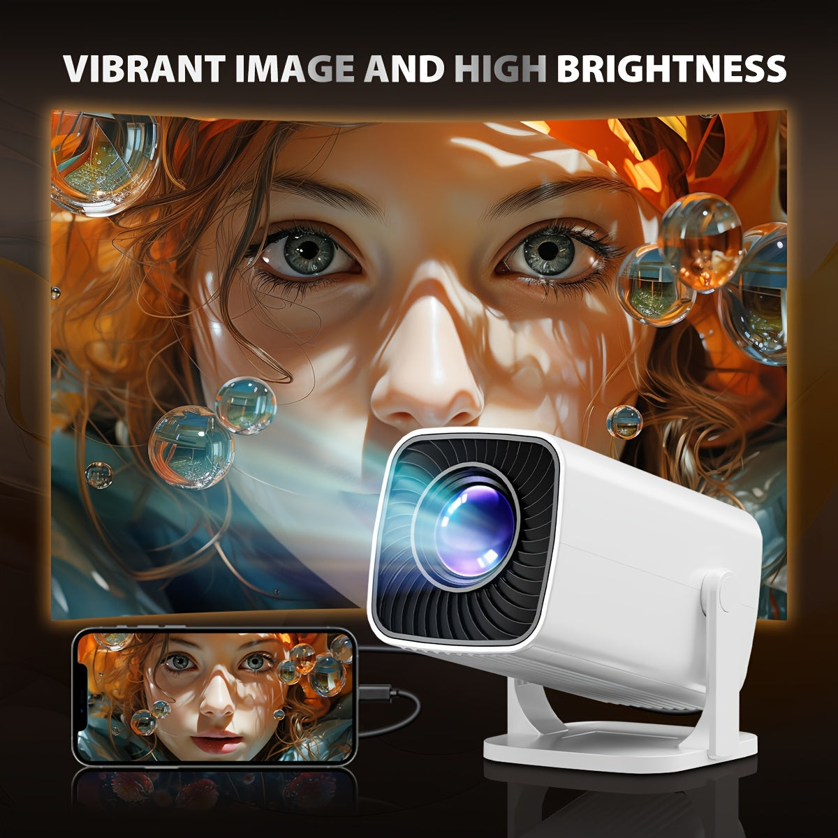 Home Bedroom Mini Projector Compatible With USB AV Smartphone Screen Sharing