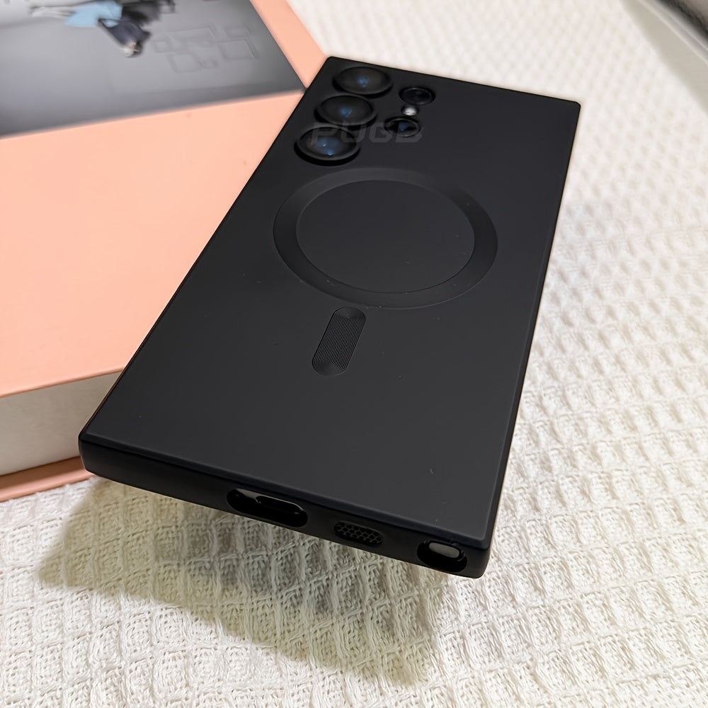 Matte Magnetic Phone Case with Lens Protector for Samsung Galaxy S24 S23 S22 S21 Ultra Plus Wireless Charging