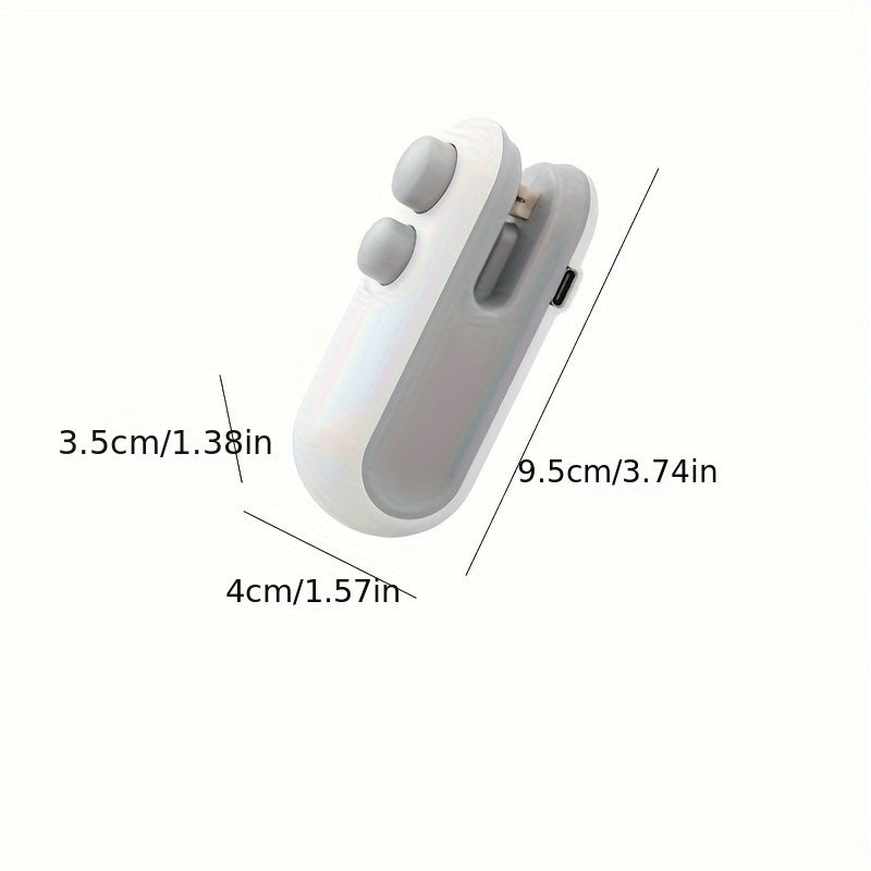 Sellador de alimentos portátil a batería, recargable por USB, plástico, para sellar al vacío snacks y conservar alimentos