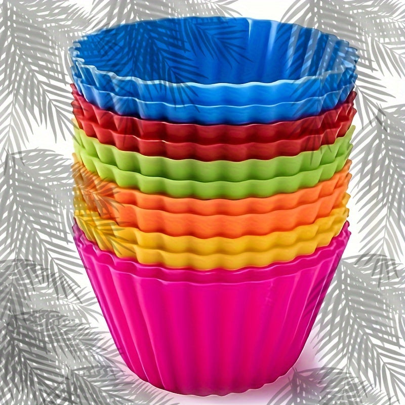 Pack of 12 or 18 Silicone Muffin Cups Reusable Baking Liners Kitchen Tools