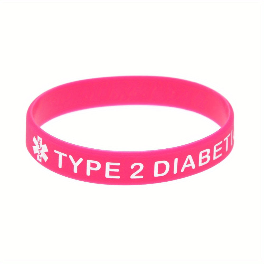 Unisex Silicone Diabetes Medical Alert Ring and Wristband Set