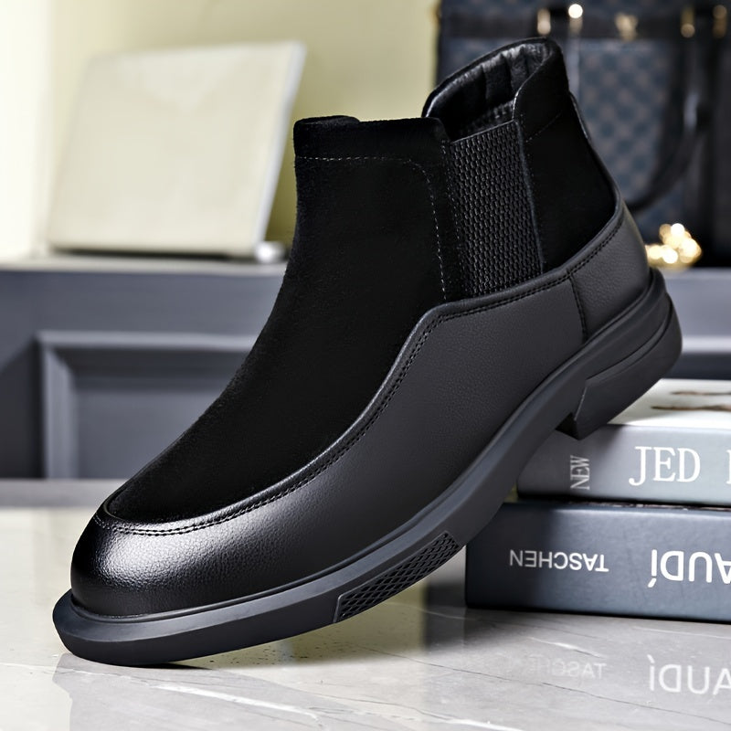 Mocasines negros para hombre con suela de goma antideslizante y forro de PU