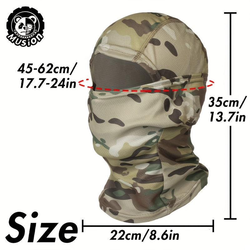 Взрослая камуфляжная поликоттонная маска для лица для езды на велосипеде и верховой езды