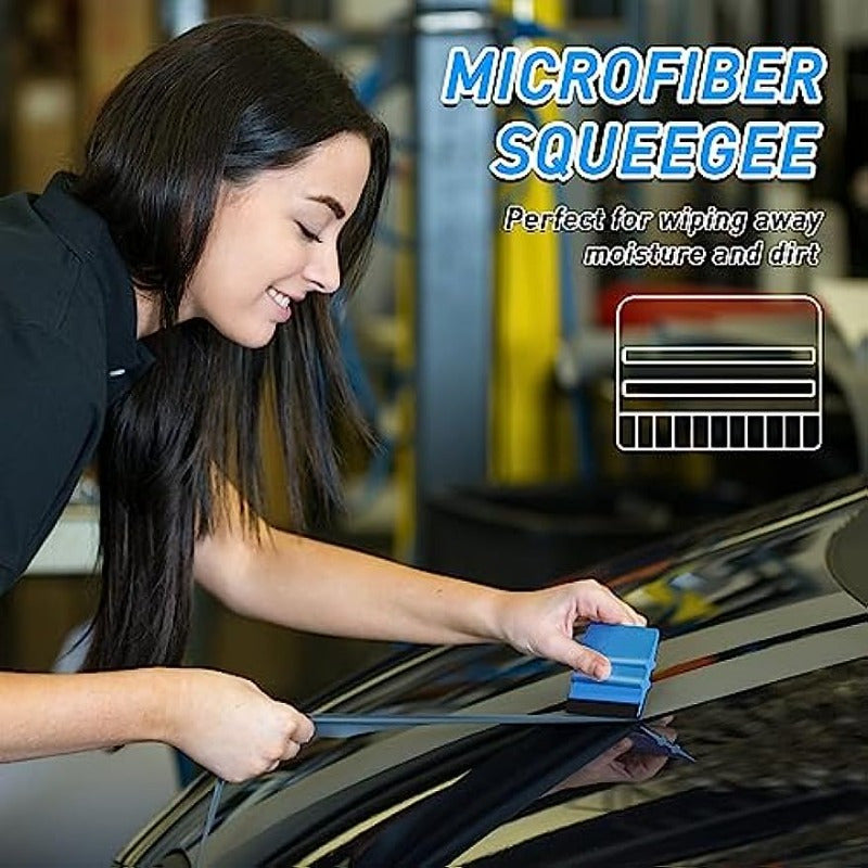 Professional Window Tint Vinyl Wrap Kit 14pcs Static Cling Easy Bubble-Free