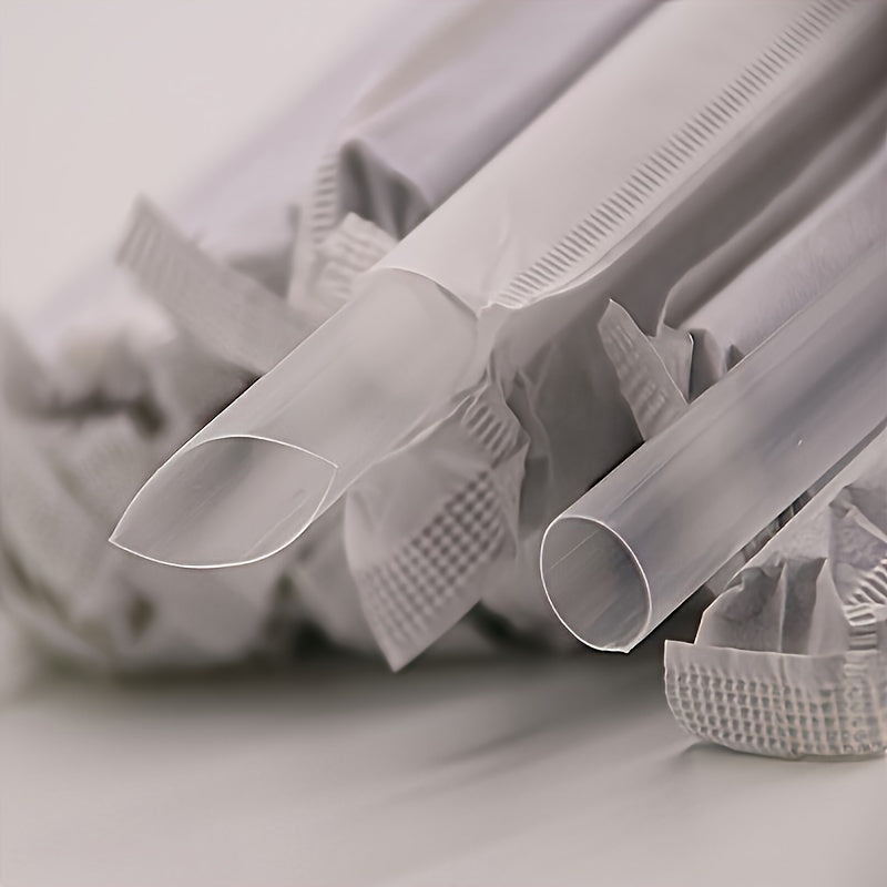 Pack of 50 Large Transparent Drinking Straws for Milk Tea and Parties