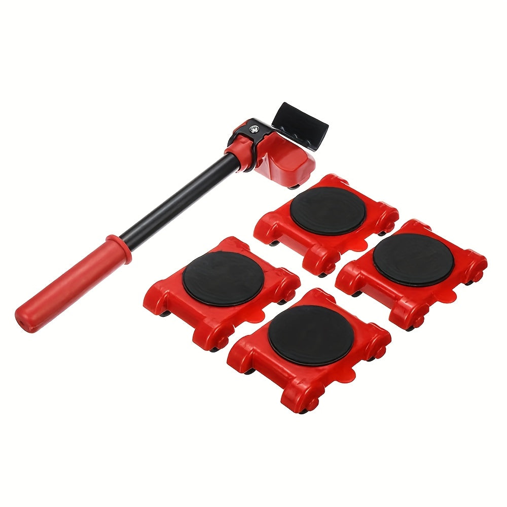 5-Piece Portable Furniture Lifter Kit with Durable Plastic and Metal Construction