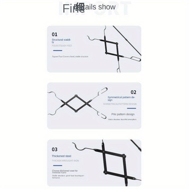 Foldable Fireplace Fire Tongs with Iron Handle for Campfire and Home Use