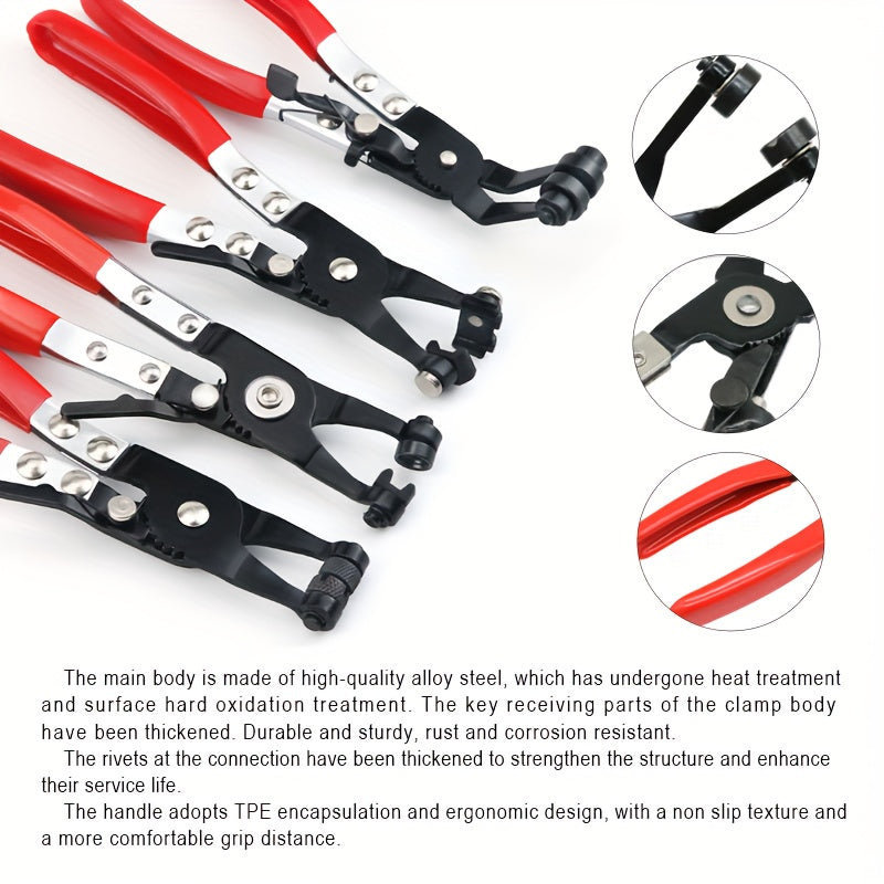 9-Piece Flexible Hose Clamp Pliers Set for Automotive Water Coolant Clamps