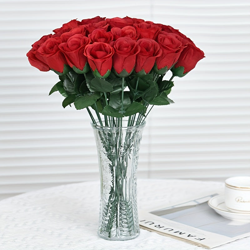 Artificial Rose Bouquet Flowers 20pcs for Weddings Home Decor Vase Not Included