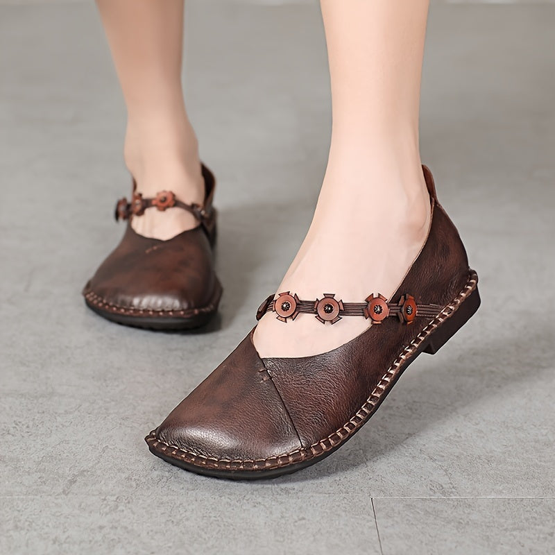 Women's Solid Color Flat Shoes Slip-On Closed Toe Comfortable Shoes