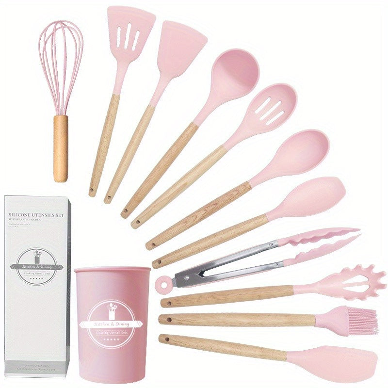 Silicone Kitchen Utensil Set 12 Pieces Non-Stick Food Grade Cooking Tools