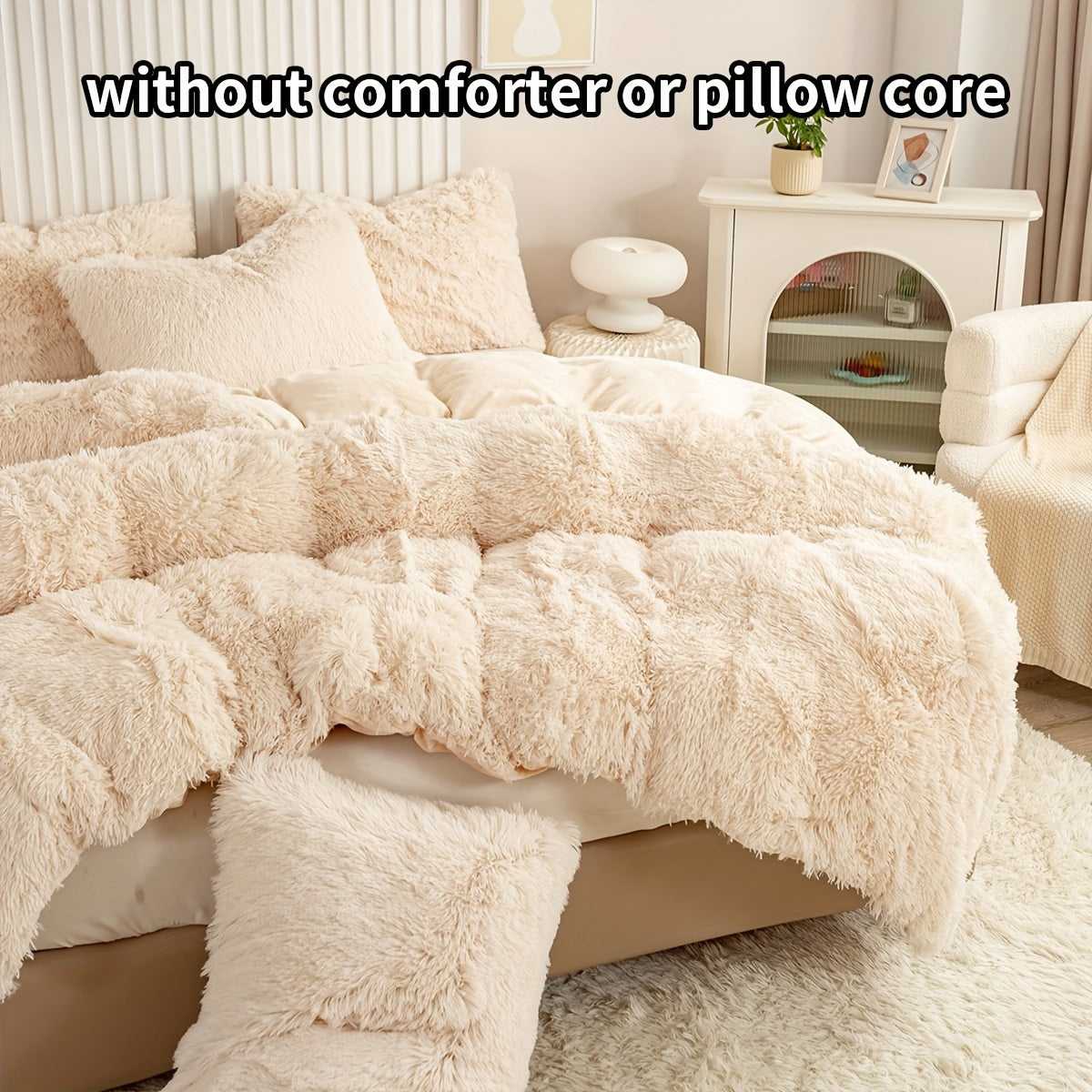 Set of 3 Pink Polyester Bedding Pieces for All Seasons Bedroom Decor