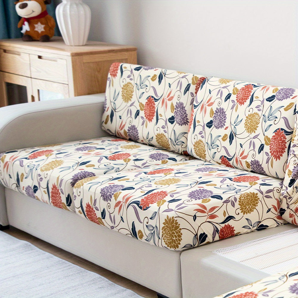 Waterproof Flower Printed Sofa Slipcover for Furniture Protection in Living Room